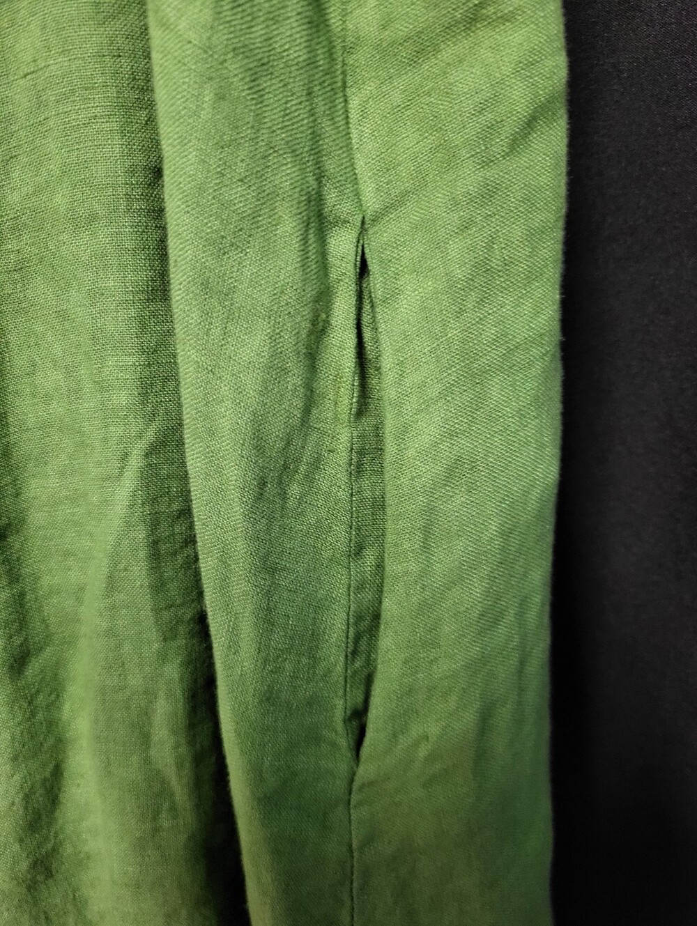 100% LINO GREEN COWL NECK TANK DRESS ONE SIZE - Picture 3 of 6